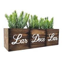 Enfeite Decorativo Vasinho Lar Doce Lar Flor Alecrim Artificial Decoração Luxo Sala Escritório