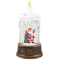 Enfeite Decorativo Vela Acrílica Com Água Cenário Natalino Com Led