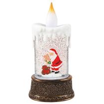 Enfeite Decorativo Vela Acrílica Com Água Cenário Natalino Com Led Enfeite Decorativo Vela Acrílica Com Água Cenário Natalino Com Led