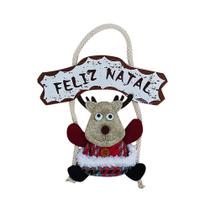 Enfeite Decorativos de Natal com Placa Rena - Casambiente