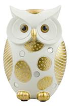 Enfeite Delicado Decoração Rack Coruja Branca - 14cm