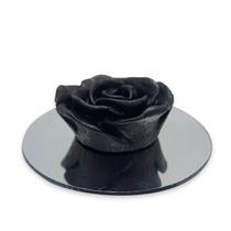 Enfeite Detalhado Rosa Preta com Espelho decorativo 4cm Enfeite Detalhado Rosa Preta com Espelho decorativo 4cm