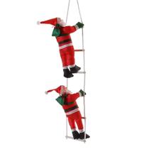 Enfeite Duplo Papai Noel Escada Boneco Decoração de Natal Escalador Pequeno