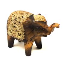 Enfeite Elefante Decorativo Poliresina Centro Mesa Objeto Decoração Cultura Oriental Indiano Escultura Efeito Madeira Estatua da Foturna