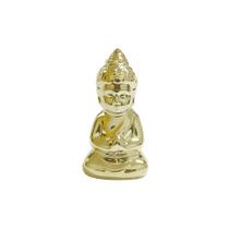 Enfeite em Cerâmica Buda Grande Dourado - 9cm - Master Chi