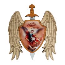 Enfeite Escudo Espada São Miguel Arcanjo Parede Porta Madeira