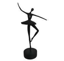 Enfeite Escultura Bailarina Dançando Ceramica Black Formosa