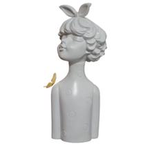 Enfeite Escultura Decorativa Criança c Borboleta Formosa