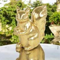 Enfeite esquilo dourado - 15cm Enfeite esquilo dourado - 15cm