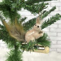 Enfeite Esquilo No Trenó 11cm - MASTER CHRISTIMAS