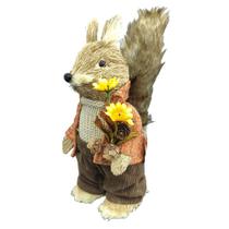 Enfeite Esquilo Pascoa Jaqueta 24x14x 27cm