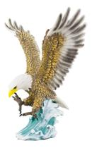 Enfeite Estátua Águia Decorativa 2 Cores Resina 40.5 Cm