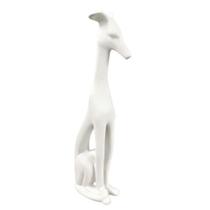 Enfeite Estatua Cachorro Branco 35X19X12Cm Alto Decoracao