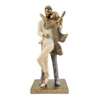 Enfeite Estátua Casal 25X10X8Cm Dourado Topo De Bolo - Inigual