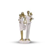 Enfeite Estátua Decorativa Pai Mãe e 2 Filhos Acabamento Impecável - Presente Perfeito Envio Rápido