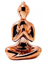 Enfeite Estatua Decorativo Metalizado Yoga Shinning Cerâmica