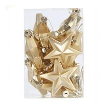 Enfeite Estrela De Luxo Para Natal Fosco 6cm Dourada Premium