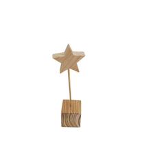 Enfeite Estrela natal c/pedestal cubo em pinus 6,5cm - Jeito Próprio Artesanato