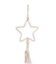 Enfeite estrela para pendurar off white