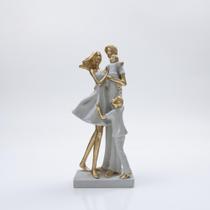 Enfeite Família Casal 2 Meninos Efeito Granito Ouro Decoração Minimalista Nórdica VÁRIAS VARIEDADES