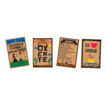 Enfeite Festa Junina Parede 4 Quadros Decorativos Com Frases Típicas do Sertão Enfeite Festa Junina Parede 4 Quadros Decorativos Com Frases Típicas do Sertão
