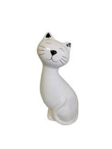 Enfeite Gatinho Escultura de Gato Cerâmica Decoração G
