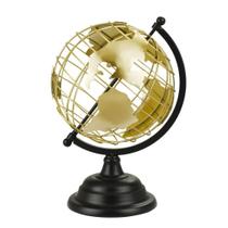 Enfeite Globo Terrestre Grade Dourado 28.5x17cm Decoração