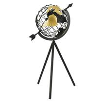 Enfeite Globo Terrestre Grade Preto 50x26cm Decoração