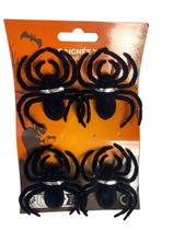 Enfeite Halloween Aranhas pretas pelúcia 6x6cm- Kit 4un