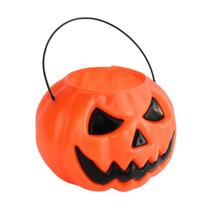 Enfeite Halloween Balde de Abóbora 15cm Laranja