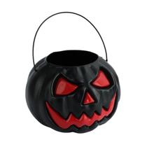 Enfeite Halloween Balde de Abóbora 15cm Laranja