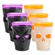 Enfeite Halloween: Copo para Dose e Shot com Base em Led Caveira (6 Und)