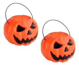 Enfeite Halloween kit 2 baldes abóbora 15Cm - Kids