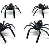 Enfeite Halloween kit com 20 mini aranhas de plastico realista