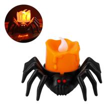 Enfeite Halloween: Mini Vela LED Aranha Assustadora (1 Und)