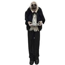 Enfeite Halloween Mordomo 1,65m Luz, Som E Movimento Enfeite Halloween Mordomo 1,65m Luz, Som E Movimento