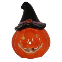 Enfeite Halloween Pumpkin C/led Ceramica 8,5x8x11,5cm Enfeite Halloween Pumpkin C/led Ceramica 8,5x8x11,5cm