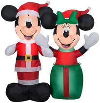 Enfeite Inflável de Natal Mickey e Minnie - 1,2m de Altura
