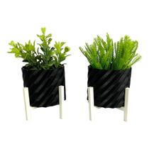 Enfeite Kit Vaso Planta Cachepot Mesa Sala Decoração Rack - Sttark