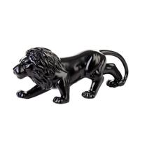 Enfeite Leão Porcelana Preto 22X9cm - Bom Years
