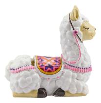 Enfeite Lhama Branca Cofre Cofrinho Porta Moedas13.5cm