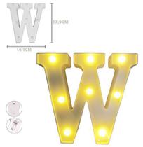 Enfeite luminoso letra w de plástico Enfeite luminoso letra w de plástico