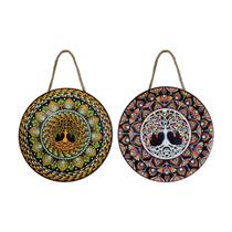 Enfeite Mandala com Sisal Decoração Amuleto Parede Lar 16cm Patuá 2un Enfeite Mandala com Sisal Decoração Amuleto Parede Lar 16cm Patuá 2un
