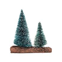 Enfeite Mini Árvore Nevada e Tronco Decoração Natal 8cm