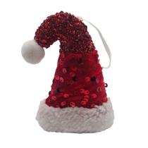 Enfeite Mini Gorro Vermelho Chapéu Papai Noel Decorativa Pendurar Árvore de Natal