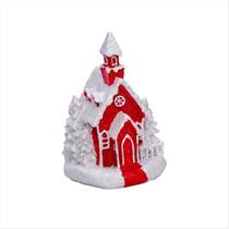 Enfeite Mini Igreja Vila Natalina em Resina Nevada 10cm Enfeite Mini Igreja Vila Natalina em Resina Nevada 10cm