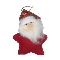 Enfeite Mini Papai Noel Estrela Com Cachecol 15Cm Cromus
