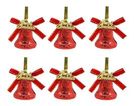 Enfeite Mini Sino Decoração Pendente Árvore Natal 24 Peças