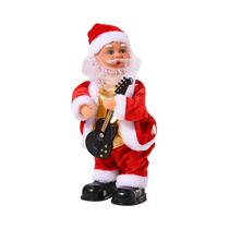 Enfeite Musical De Natal Para Crianças: Papai Noel Dançarino Com Guitarra Decoração De Festa E