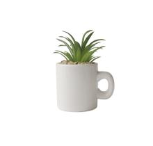 ENFEITE NA CANECA COM PLANTA ARTIFICIAL SUCULENTA 5.4 x 6cm